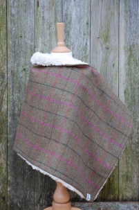 Tweed Wrap with Faux Sheepskin Lining