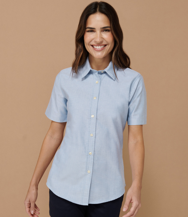 H516 Henbury Ladies Short Sleeve Classic Oxford Shirt