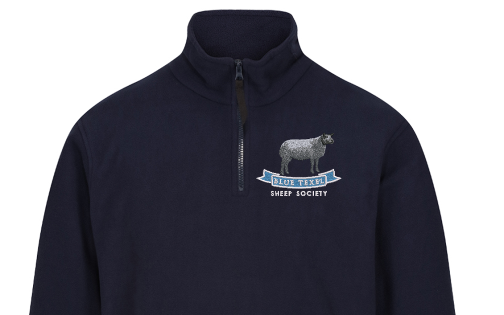 Blue Texel Sheep Society Quarter Zip Fleece