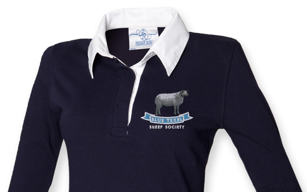 Blue Texel Sheep Society Women's Rugby Shirt
